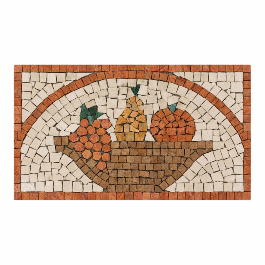 Rosone Mosaico in Marmo 30 x 50 cm su Rete per cucina