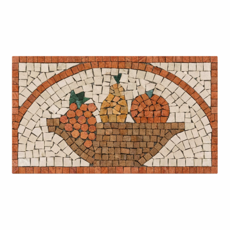Rosone Mosaico in Marmo 30 x 50 cm su Rete per cucina