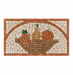 Rosone Mosaico in Marmo 30 x 50 cm su Rete per cucina