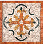 Rosone Mosaico marmo cm 66 x 66 x 0,8 su rete per pavimenti