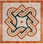 Rosone Mosaico marmo cm 66 x 66 x 0,8 su rete per pavimenti