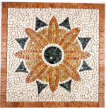 Rosone Mosaico marmo cm 66 x 66 x 0,8 su rete per pavimenti