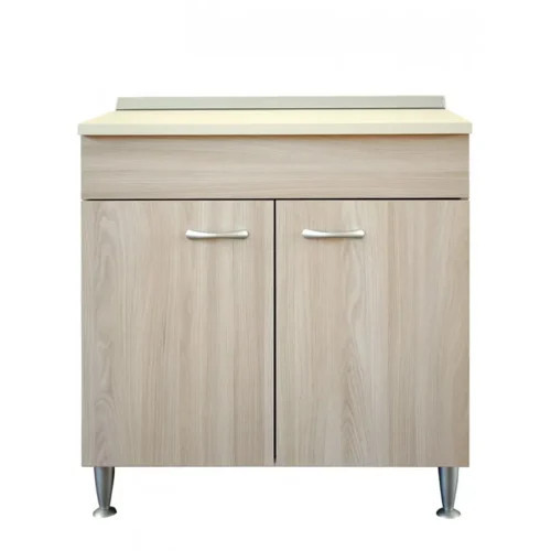 Base cucina bianca 80 cm con top legno