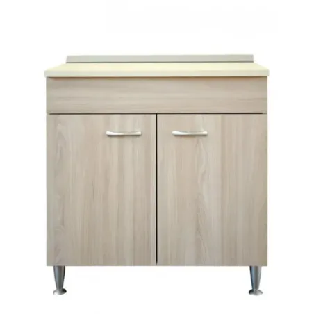 Base Cucina Componibile 80 cm Rovere 2 Ante Top Sabbia