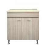 Base cucina bianca 80 cm con top legno