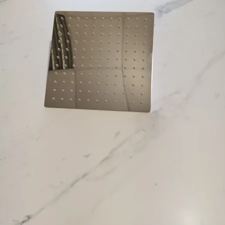 Kit Doccia Cromato Completo con Soffione Quadrato 25x25 cm