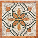 Rosone Mosaico marmo cm 90 x 90 x 0,8 su rete per pavimenti