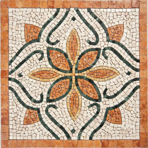 Rosone Mosaico marmo cm 120 x 120 x 0,8 su rete per pavimenti