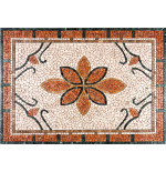 Rosone Mosaico Marmo e sassi di fiume 80 x 120 cm Su Rete Per Pavimenti