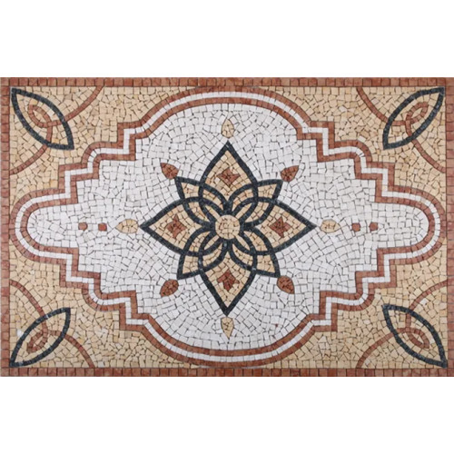 Rosone Mosaico Marmo 80 x 120 cm Su Rete Per Pavimenti