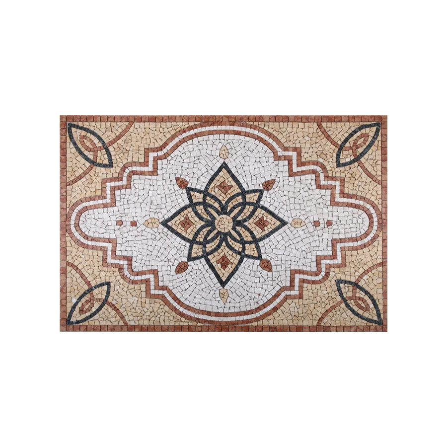 Rosone Mosaico Marmo 80 x 120 cm Su Rete Per Pavimenti