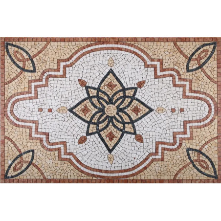 Rosone Mosaico Marmo 80 x 120 cm Su Rete Per Pavimenti
