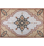 Rosone Mosaico Marmo 80 x 120 cm Su Rete Per Pavimenti