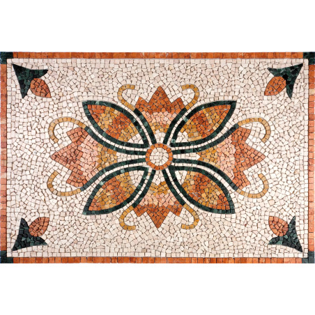 Rosone Mosaico Marmo 80 x 120 cm Su Rete Per Pavimenti