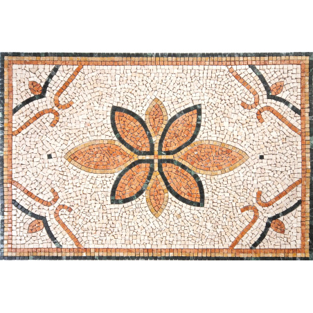 Rosone Mosaico Marmo 80 x 120 cm Su Rete Per Pavimenti