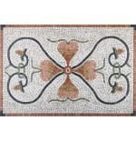 Rosone Mosaico Marmo 80 x 120 cm Su Rete Per Pavimenti