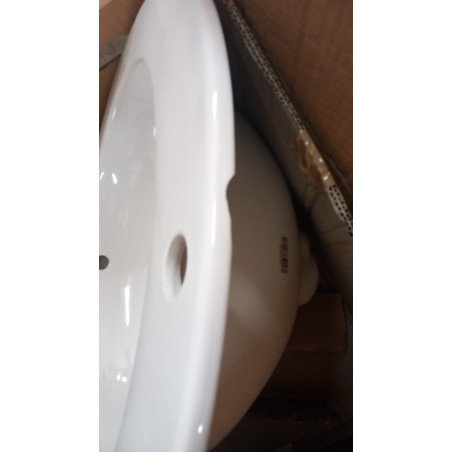 Lavabo Soprapiano Da Incasso In Ceramica Cm 63,5 X 53,5