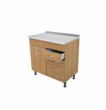 Base cucina 80 cm rovere con cassetti e top beige