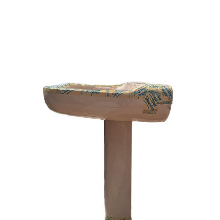 Lavabo Conca con colonna In Porcellana Cm 69 X 57 Visone