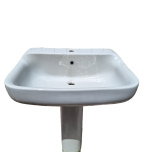 Lavabo Conca con colonna In Porcellana Cm 69 X 57 Bianco