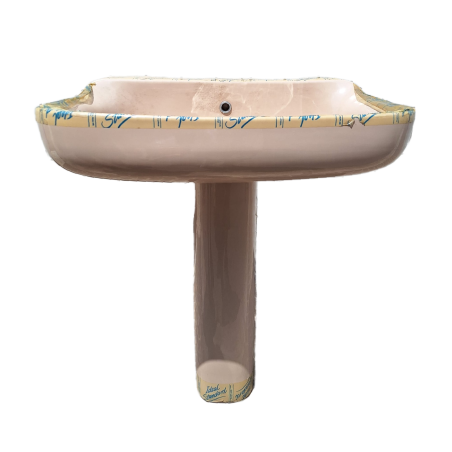 Lavabo Conca con colonna In Porcellana Cm 69 X 57 Visone