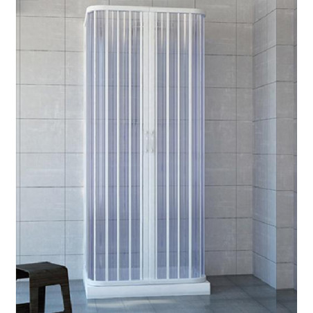 Box Doccia 3 Lati 80 x 80 x 80 Soffietto Acrilico Riducibile