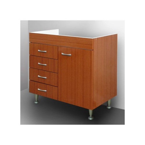Mobile sottolavello Rovere 80 cm con cassettiera a sinistra per inox