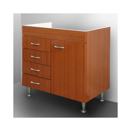Mobile sottolavello Rovere 80 cm con cassettiera a sinistra per inox