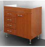 Mobile sottolavello Rovere 80 cm con cassettiera a sinistra per inox
