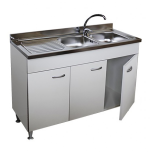 Mobile Cucina Sottolavello 3 Ante Bianco Cm.120 Per Inox