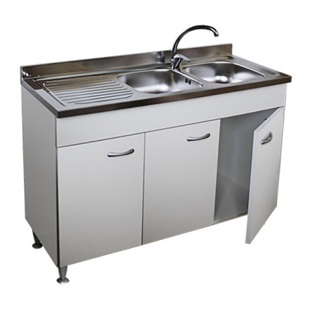 Mobile Cucina Sottolavello 3 Ante Bianco Cm.120 Per Inox