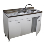 Mobile Cucina Sottolavello 3 Ante Bianco Cm.120 Per Inox