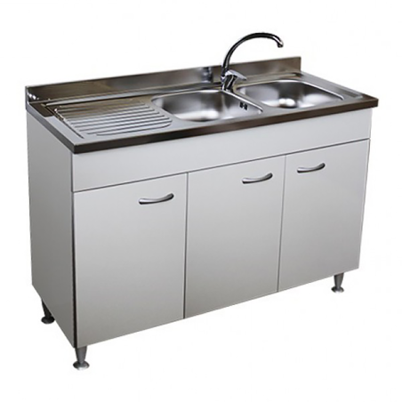 Mobile Cucina Sottolavello 3 Ante Bianco Cm.120 Per Inox