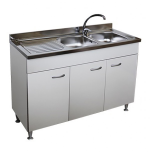 Mobile Cucina Sottolavello 3 Ante Bianco Cm.120 Per Inox