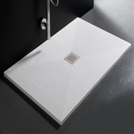 PIATTO DOCCIA 190X80X3,5 MARMORESINA BIANCO C/PILETTA