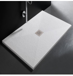 PIATTO DOCCIA 190X80X3,5 MARMORESINA BIANCO C/PILETTA