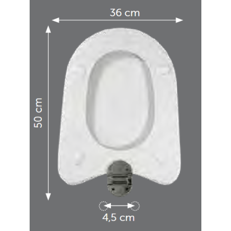 Sedile Copriwater Diagonal Idea Standar color Biano in Poliestere