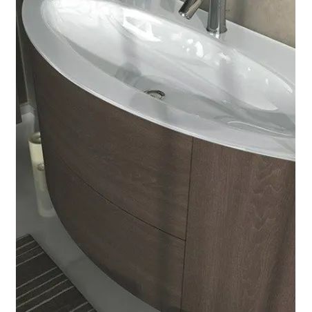 Mobile Bagno Sospeso Eden Rovere Scuro 120 cm Specchio LED