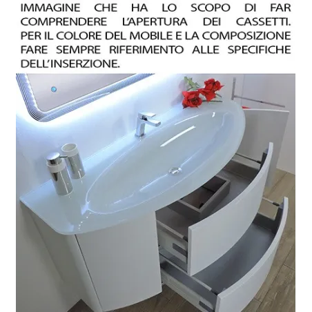 Mobile Bagno Sospeso Eden Rovere Scuro 120 cm Specchio LED