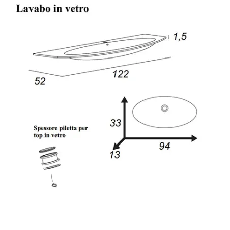 Mobile Bagno Sospeso Eden Rovere Scuro 120 cm Specchio LED