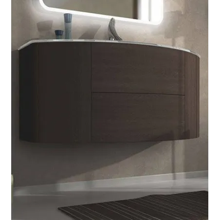 Mobile Bagno Sospeso Eden Rovere Scuro 120 cm Specchio LED