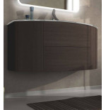 Mobile Bagno Sospeso Eden Rovere Scuro 120 cm Specchio LED