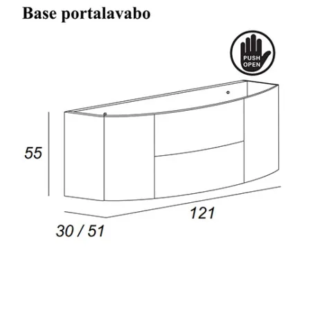 Mobile Bagno Sospeso Eden Rovere Scuro 120 cm Specchio LED