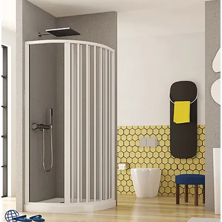 Box Doccia Semicircolare 75 x 75 Soffietto Apertura Laterale H.170 cm