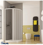 Box Doccia Semicircolare 75 x 75 Soffietto Apertura Laterale H.170 cm