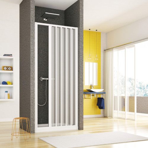 Porta Nicchia Doccia 90 cm Soffietto Apertura Laterale