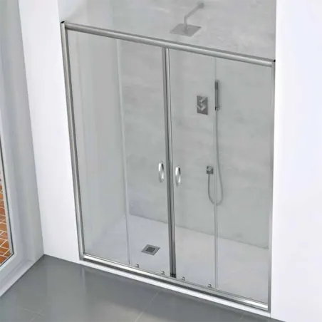 Box doccia nicchia 180 cm in cristallo scorrevole a 4 ante