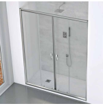 Box doccia nicchia 180 cm in cristallo scorrevole a 4 ante