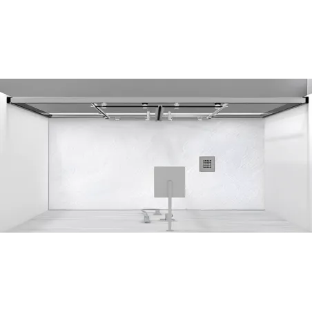 Box doccia nicchia 180 cm in cristallo scorrevole a 4 ante