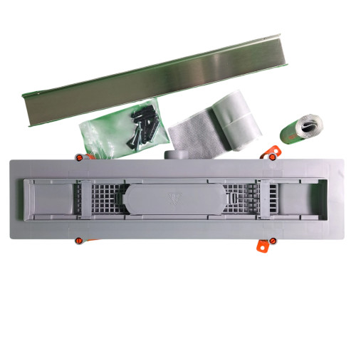 Piletta canalina a pavimento 45cm rivestimo cromo